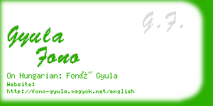 gyula fono business card